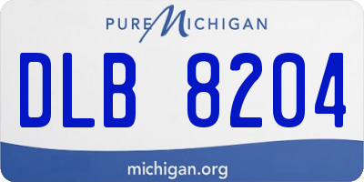 MI license plate DLB8204