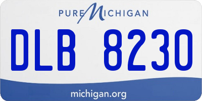 MI license plate DLB8230