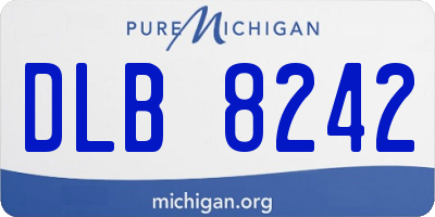MI license plate DLB8242