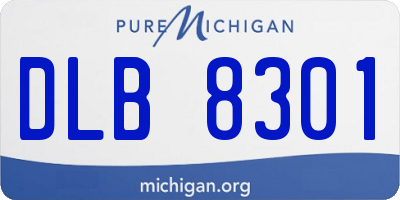 MI license plate DLB8301
