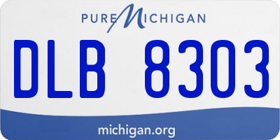 MI license plate DLB8303