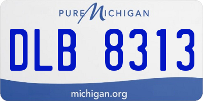 MI license plate DLB8313