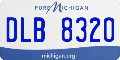 MI license plate DLB8320