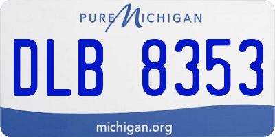 MI license plate DLB8353