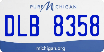 MI license plate DLB8358