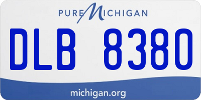 MI license plate DLB8380