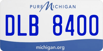 MI license plate DLB8400