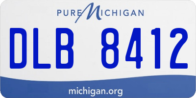 MI license plate DLB8412