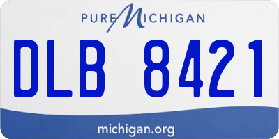 MI license plate DLB8421