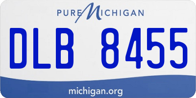 MI license plate DLB8455