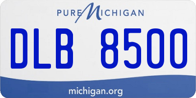 MI license plate DLB8500