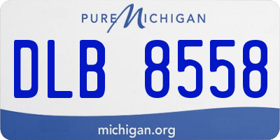 MI license plate DLB8558