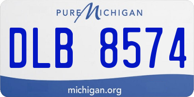 MI license plate DLB8574