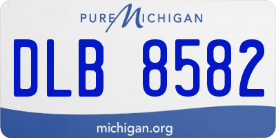 MI license plate DLB8582