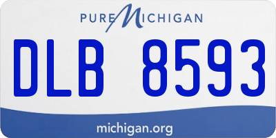 MI license plate DLB8593