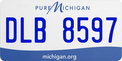MI license plate DLB8597