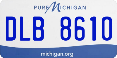MI license plate DLB8610