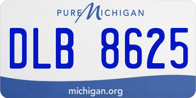 MI license plate DLB8625