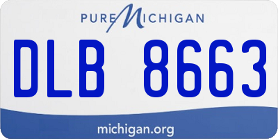 MI license plate DLB8663