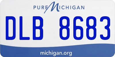MI license plate DLB8683
