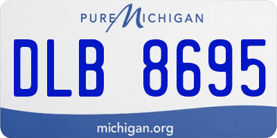 MI license plate DLB8695