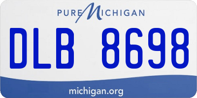 MI license plate DLB8698