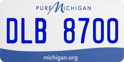 MI license plate DLB8700