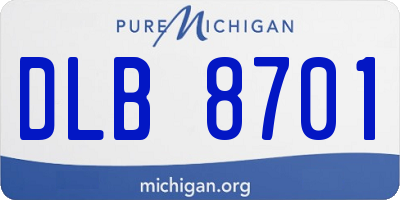 MI license plate DLB8701