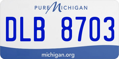 MI license plate DLB8703