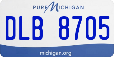 MI license plate DLB8705