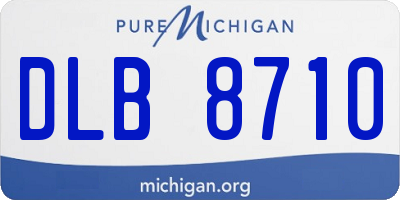 MI license plate DLB8710
