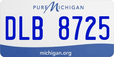 MI license plate DLB8725