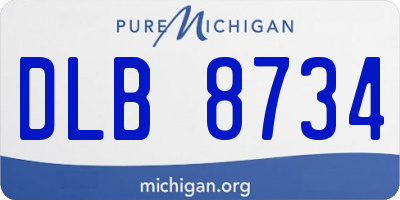 MI license plate DLB8734