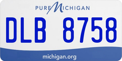 MI license plate DLB8758