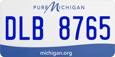 MI license plate DLB8765