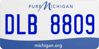 MI license plate DLB8809