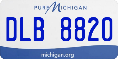 MI license plate DLB8820