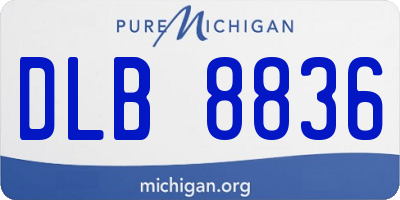 MI license plate DLB8836