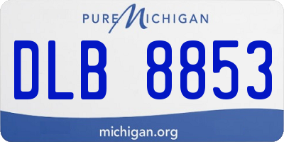 MI license plate DLB8853