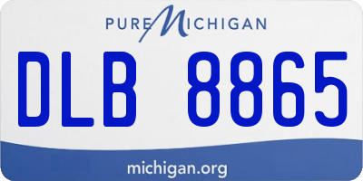 MI license plate DLB8865