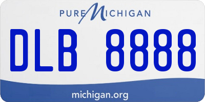 MI license plate DLB8888