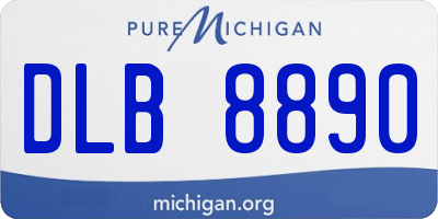 MI license plate DLB8890