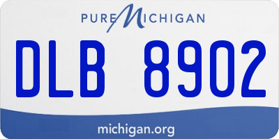 MI license plate DLB8902
