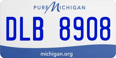 MI license plate DLB8908