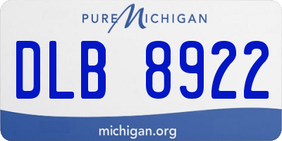 MI license plate DLB8922