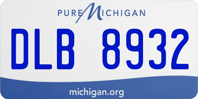 MI license plate DLB8932