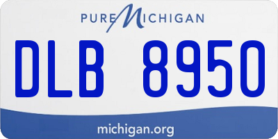 MI license plate DLB8950