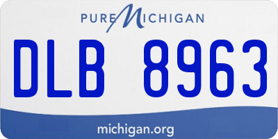 MI license plate DLB8963