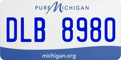 MI license plate DLB8980