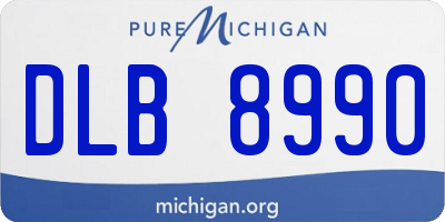 MI license plate DLB8990